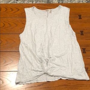 Zella Striped Tank with Knot Detail